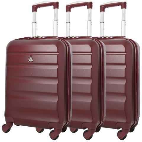 Aerolite (55x35x20cm) Lightweight Hard Shell Cabin Hand Luggage (x3 Set)
