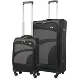 Aerolite Super Lightweight 4 Wheels Soft Shell Cabin & Hold Luggage, Cabin Size Approved for Ryanair (Priority), easyJet (Plus/Large Cabin), British Airways, Delta, Lufthansa Bundle