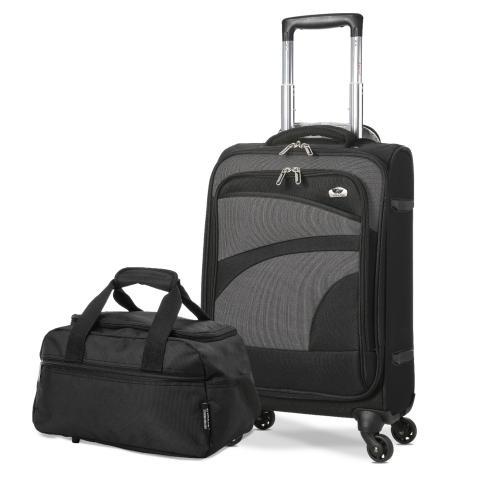 Aerolite Super Lightweight 4 Wheels Soft Shell Cabin & Hold Luggage, Cabin Size Approved for Ryanair (Priority), easyJet (Plus/Large Cabin), British Airways, Delta, Lufthansa Bundle