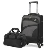 Aerolite Super Lightweight 4 Wheels Soft Shell Cabin & Hold Luggage, Cabin Size Approved for Ryanair (Priority), easyJet (Plus/Large Cabin), British Airways, Delta, Lufthansa Bundle