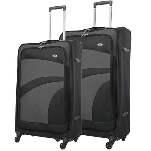 Aerolite Super Lightweight 4 Wheels Soft Shell Cabin & Hold Luggage, Cabin Size Approved for Ryanair (Priority), easyJet (Plus/Large Cabin), British Airways, Delta, Lufthansa Bundle