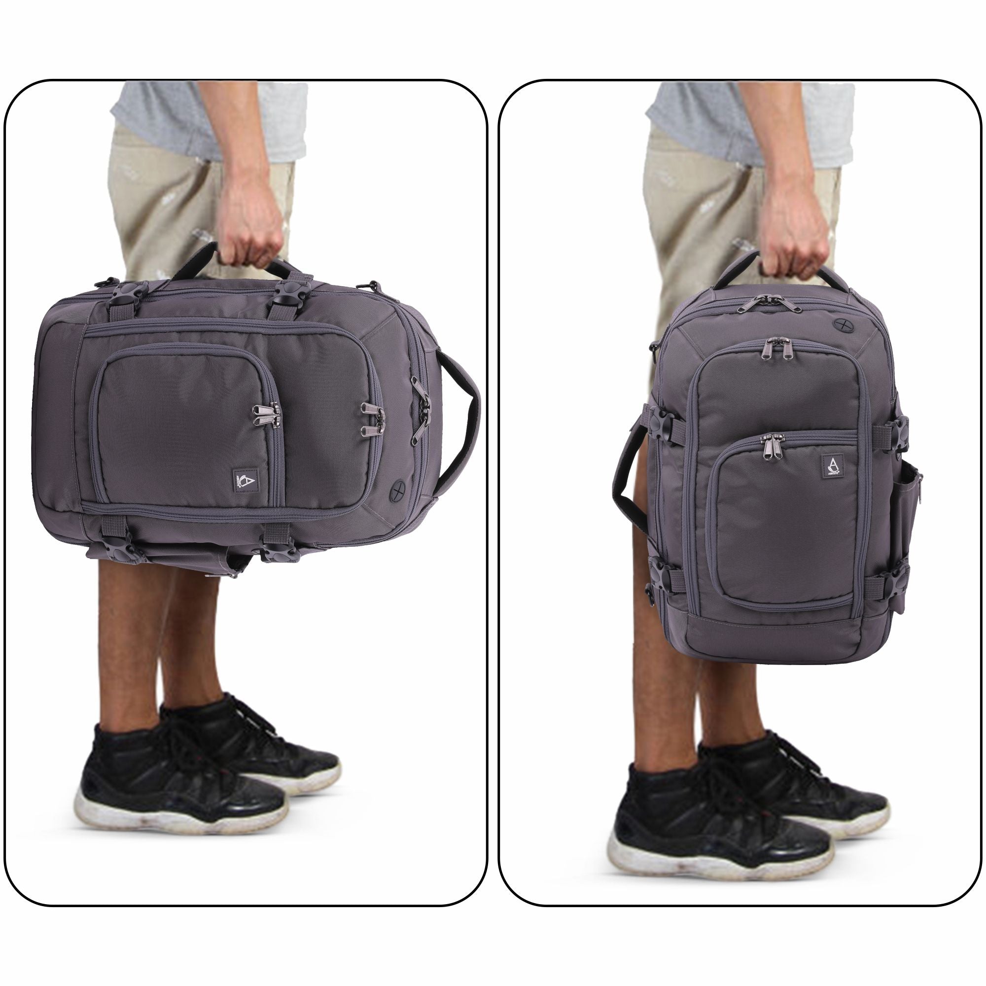 Aerolite (40x25x20cm) Ryanair Maximum Size 3 in 1 Cabin Luggage Approved Flight Backpack