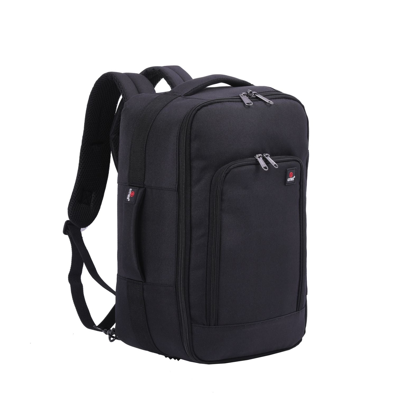 5-Cities Ryanair Maximum (40x20x25cm) New and Improved 2025 Underseat Cabin Luggage Backpack/Rucksack, 2 Years Warranty, Black