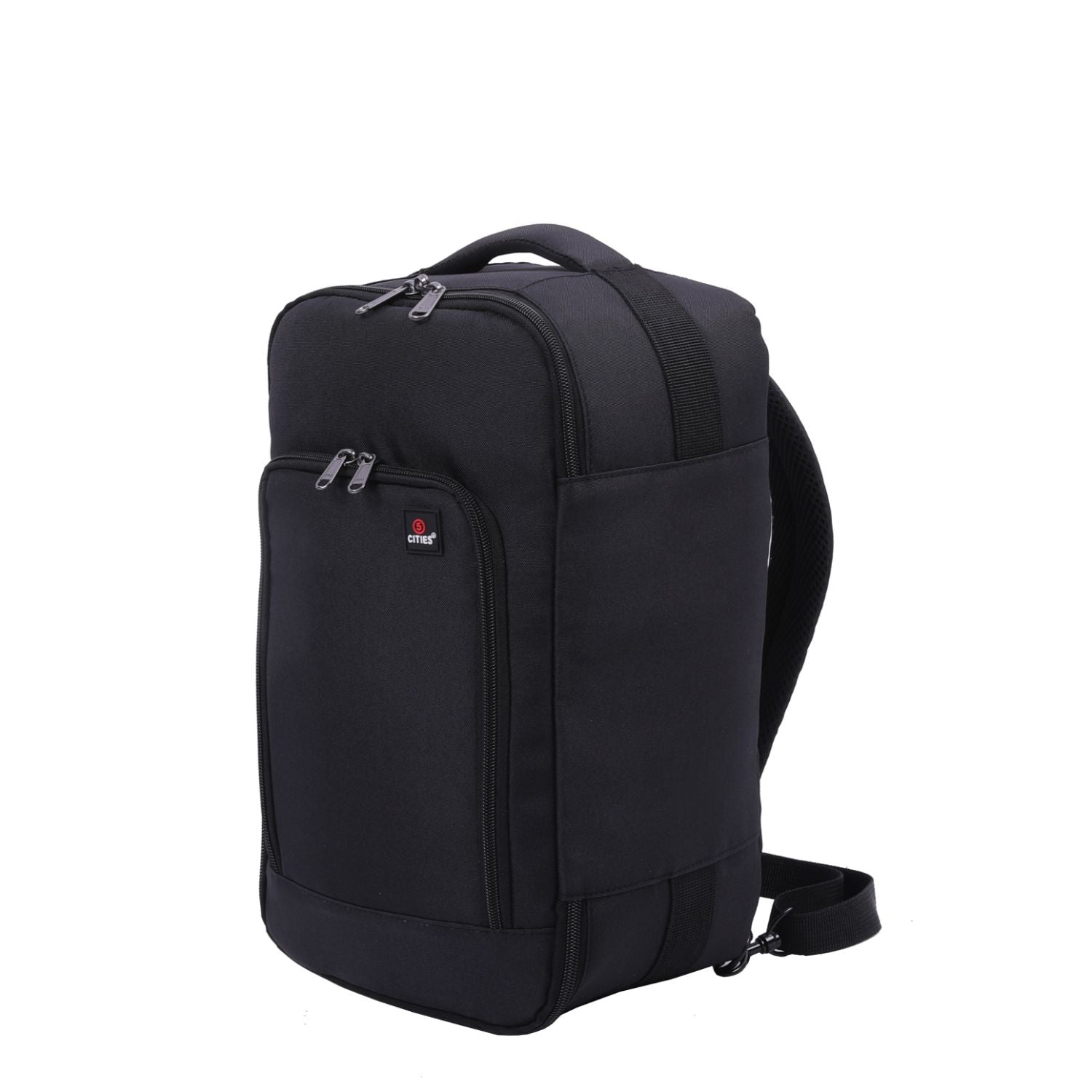 5-Cities Ryanair Maximum (40x20x25cm) New and Improved 2025 Underseat Cabin Luggage Backpack/Rucksack, 2 Years Warranty, Black
