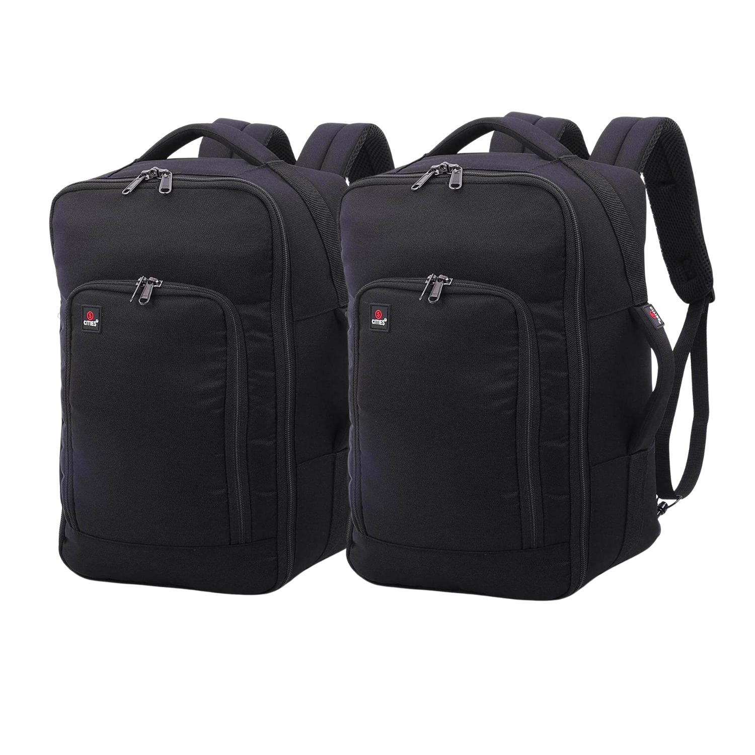 5-Cities Ryanair Maximum (40x20x25cm) New and Improved 2025 Underseat Cabin Luggage Backpack/Rucksack, 2 Years Warranty, Black