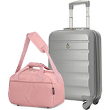Aerolite Ryanair Bundle (55x35x20cm) Lightweight ABS Hard Shell Cabin Suitcase + (40x20x25cm) Ryanair MAXIMUM Sized Holdall Cabin Bag