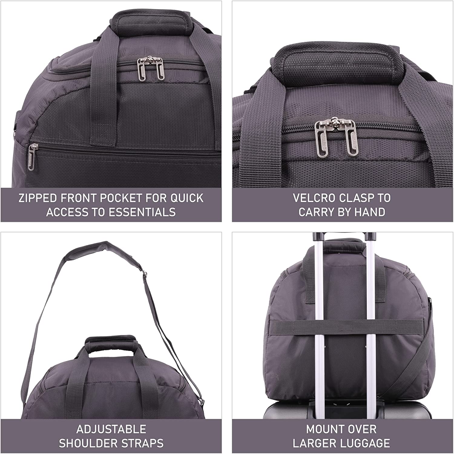 Aerolite Easyjet Maximum (45x36x20cm) New and Improved 2025  Size Holdall Cabin Luggage Under Seat Flight Bag, 5 Years Of Warranty