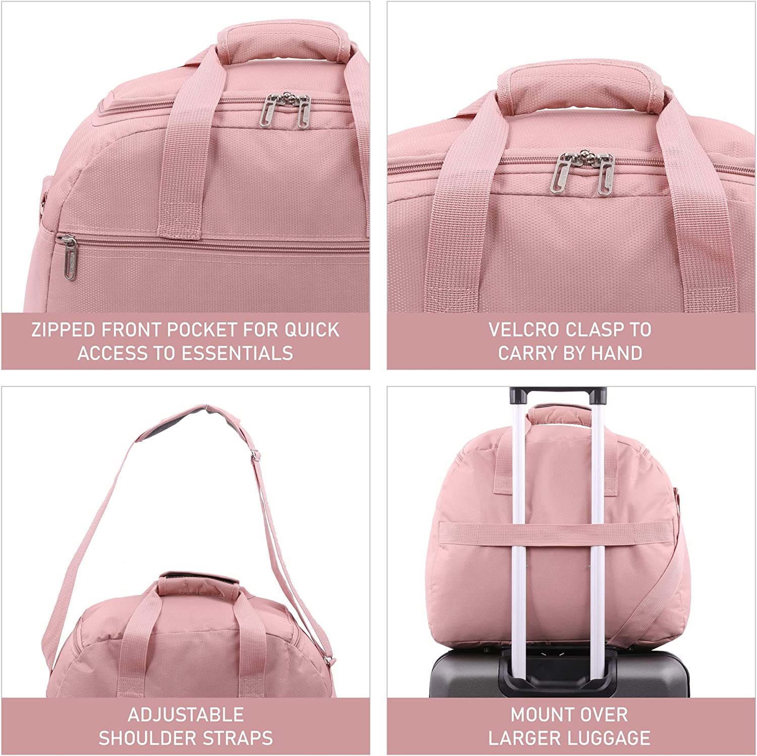 Aerolite Easyjet Maximum (45x36x20cm) New and Improved 2025  Size Holdall Cabin Luggage Under Seat Flight Bag, 5 Years Of Warranty