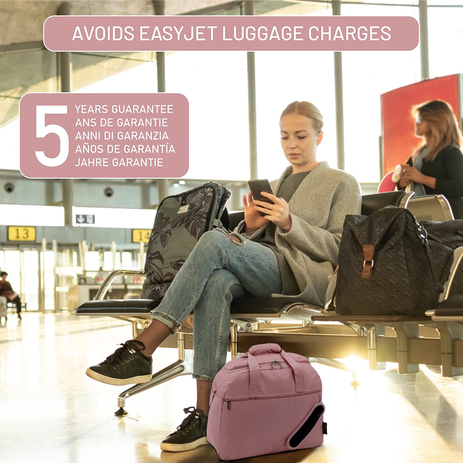 Aerolite Easyjet Maximum (45x36x20cm) New and Improved 2025  Size Holdall Cabin Luggage Under Seat Flight Bag, 5 Years Of Warranty