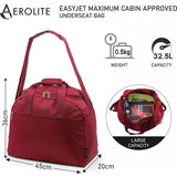 Aerolite Easyjet Maximum (45x36x20cm) New and Improved 2025  Size Holdall Cabin Luggage Under Seat Flight Bag, 5 Years Of Warranty
