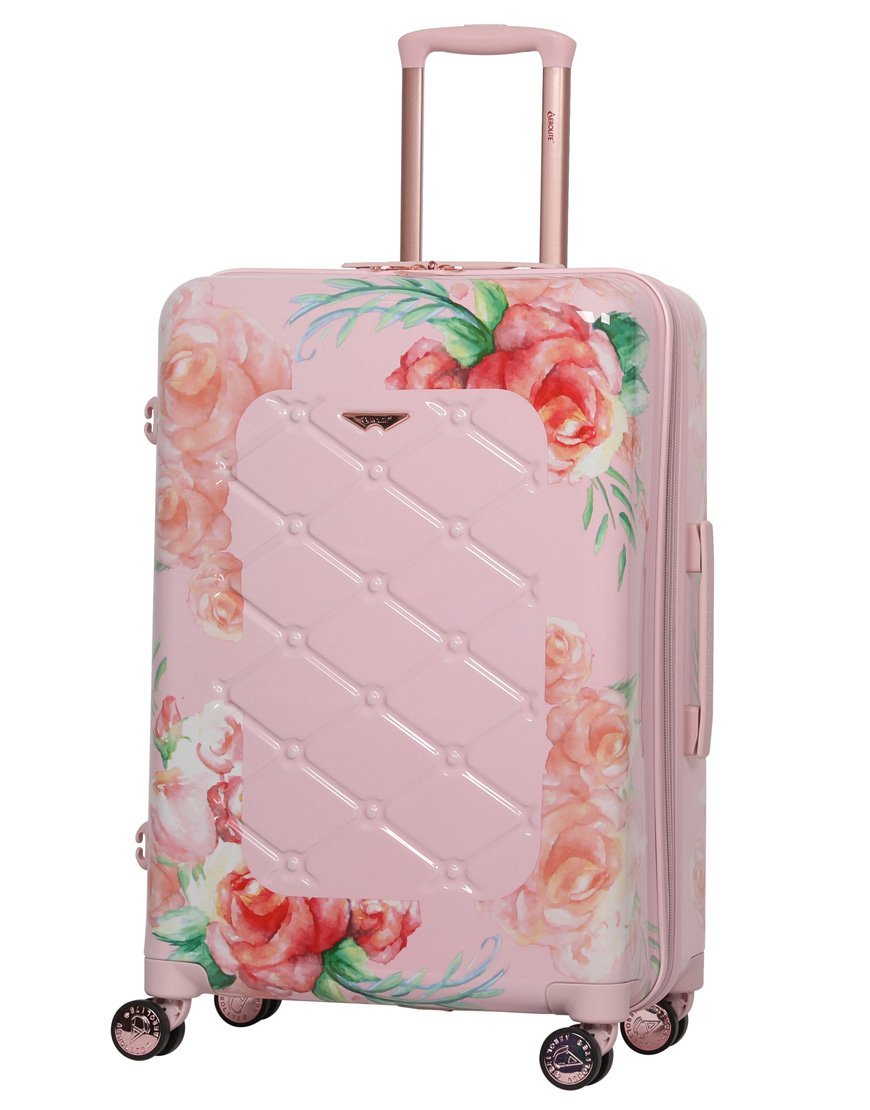 Aerolite Premium Hard Shell Hand Luggage Set (Cabin + Medium) - Floral Pink