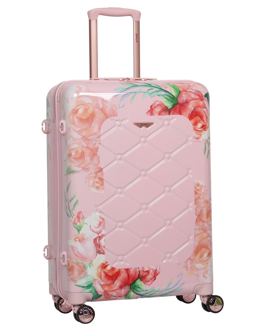 Aerolite Premium Hard Shell Hand Luggage Set (Cabin + Medium) - Floral Pink