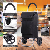 Hoppa Fully Insulated Lightweight 2025 Model 2 Wheeled Huge 51Litre Capacity Shopping Trolley Bag 95cm, 2.6kg