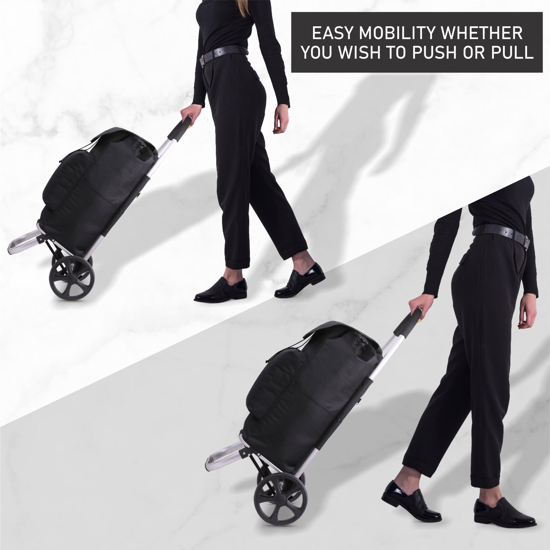 Hoppa Fully Insulated Lightweight 2025 Model 2 Wheeled Huge 51Litre Capacity Shopping Trolley Bag 95cm, 2.6kg