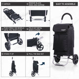 Hoppa Fully Insulated Lightweight 2025 Model 2 Wheeled Huge 51Litre Capacity Shopping Trolley Bag 95cm, 2.6kg