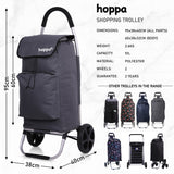 Hoppa Fully Insulated Lightweight 2025 Model 2 Wheeled Huge 51Litre Capacity Shopping Trolley Bag 95cm, 2.6kg