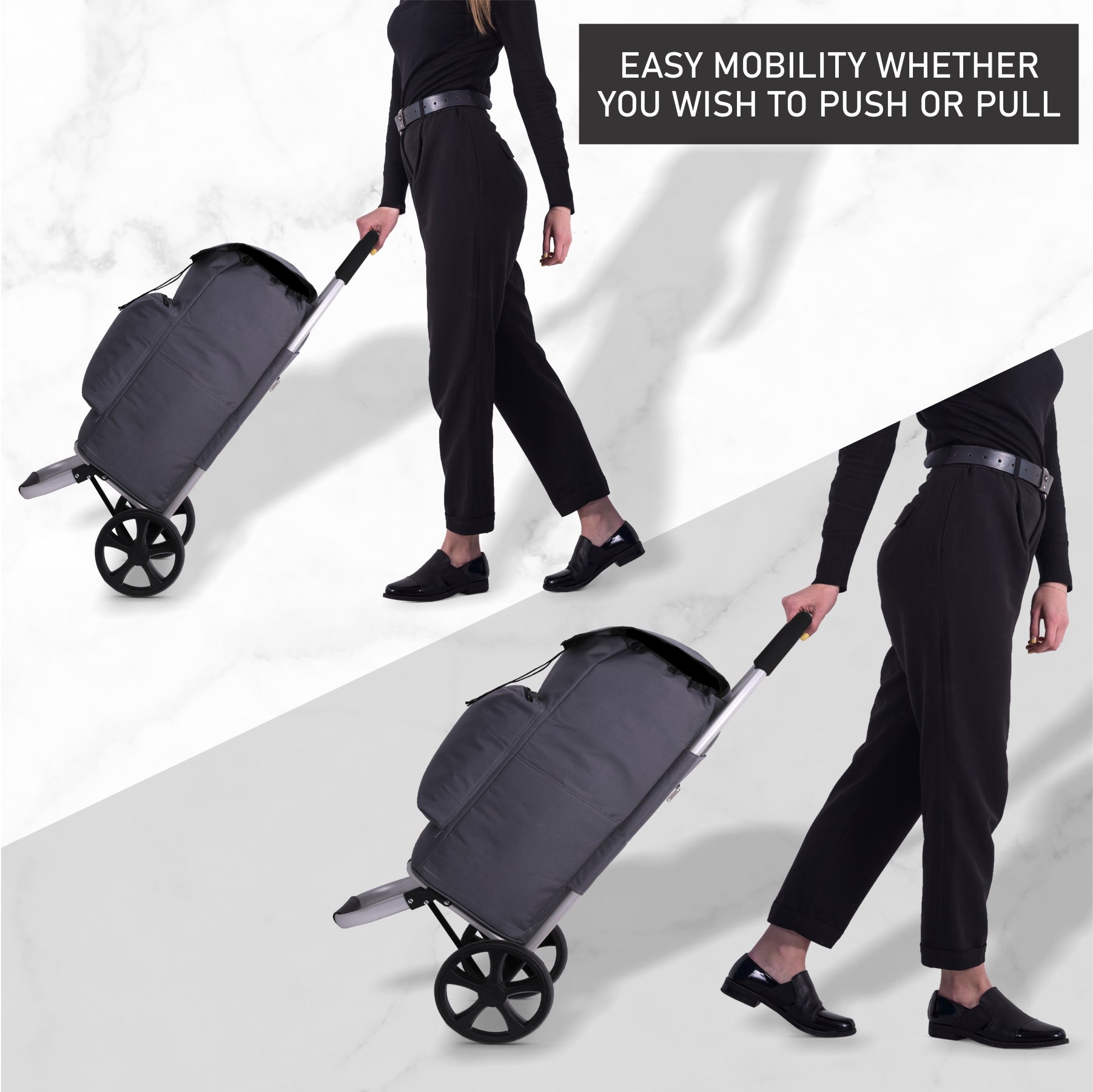 Hoppa Fully Insulated Lightweight 2025 Model 2 Wheeled Huge 51Litre Capacity Shopping Trolley Bag 95cm, 2.6kg