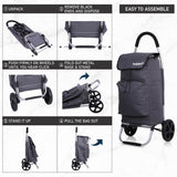 Hoppa Fully Insulated Lightweight 2025 Model 2 Wheeled Huge 51Litre Capacity Shopping Trolley Bag 95cm, 2.6kg