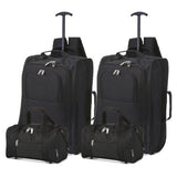 5 Cities (55x35x20cm) Lightweight Cabin Hand Luggage and (35x20x20cm) Holdall Flight Bag (x4 Set)