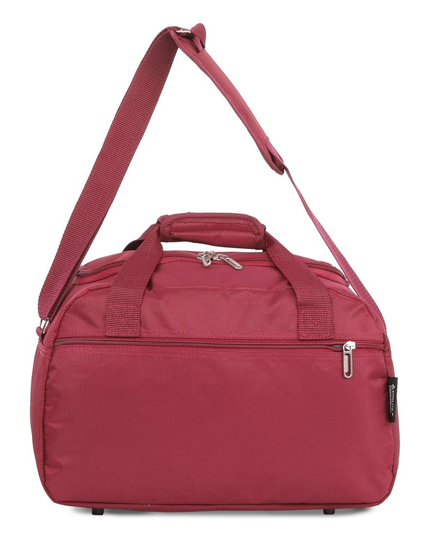 Aerolite (35x20x20cm) Hand Luggage Holdall Bag - Rose Gold + Wine