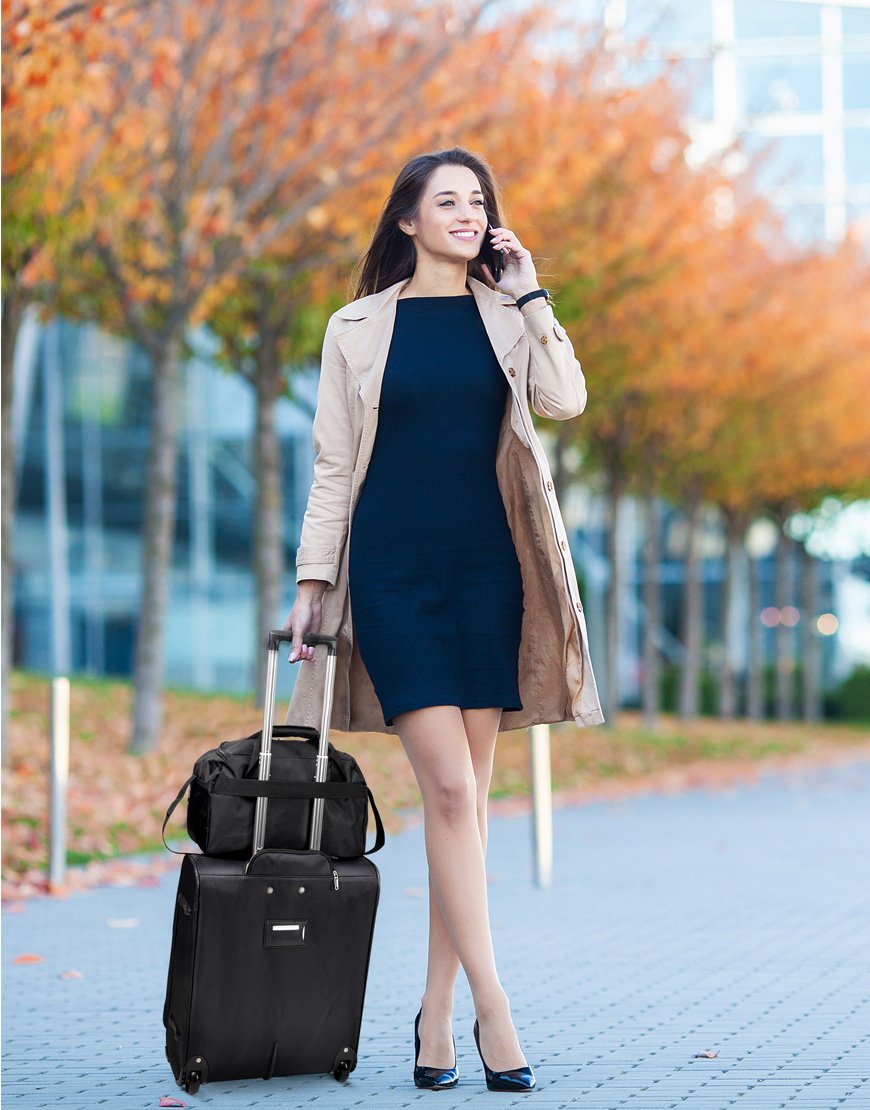 Aerolite (55x40x20cm) Lightweight Cabin Hand Luggage with 50kg Luggage Scales | 2 Wheels