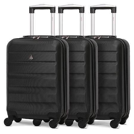 Aerolite (55x35x20cm) Lightweight Hard Shell Cabin Hand Luggage (x3 Set)