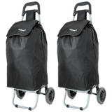 Hoppa Lightweight Shopping Trolley 2025 Model Folding 2 Wheel Large Capacity Shopper, 47 Litre