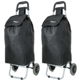 Hoppa Lightweight Shopping Trolley 2024 Model Folding 2 Wheel Large Capacity Shopper, 47 Litre