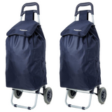 Hoppa Lightweight Shopping Trolley 2024 Model Folding 2 Wheel Large Capacity Shopper, 47 Litre