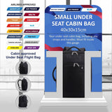AEROLITE (40x30x15cm) New and Improved 2025 British Airways, KLM & Air France  Maximum Size Cabin Underseat Backpack Rucksack, Also Approved For Easyjet, Wizz Air, Virgin Atlantic, Black