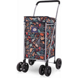 Hoppa Lightweight 6-Wheel Premium 2025 Model Folding Shopping Trolley Extra Large 75.6L Capacity Shopping Trolley Bag, 95cm, 5.25kg, Push/Pull (Black)