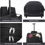 5 Cities (55x35x20cm) Lightweight Cabin Trolley + Backpack, Wheeled Backpack Wear or Carry, Fits Ryanair (Priority), easyJet (Plus/Flexi/Extra Legroom), 42L