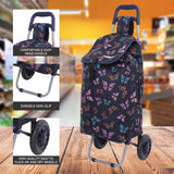 Hoppa 57Ltr Lightweight Shopping Trolley 2024 model, Hard Wearing & Foldaway Push/Pull Cart for Easy Storage With 1 Year Guarantee