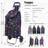 Hoppa 57Ltr Lightweight Shopping Trolley 2024 model, Hard Wearing & Foldaway Push/Pull Cart for Easy Storage With 1 Year Guarantee