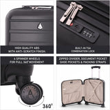 Aerolite 45x36x20cm easyJet Maximum Size 8 Wheel ABS Hard Shell Carry On Hand Cabin Luggage Underseat Flight Travel Bag Spinner Suitcase 45x36x20 with TSA Lock & 5 Year Warranty