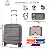 Aerolite easyJet Large Cabin (56x45x25cm) Lightweight Hard Shell Cabin Suitcase, MAXIMUM Possible Allowance for easyJet (Plus/Flexi), Jet2 & British Airways
