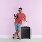 Aerolite 25" (70x50x27cm) Medium Lightweight Hard Shell Checked In Hold Luggage Suitcase with 4 Wheels, 82L Capacity