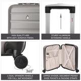 Aerolite 55x35x25cm Hard Shell Carry On Hand Cabin Luggage Suitcase with 4 Wheels, Max Size for Air Europa Air France Alitalia KLM & Transavia