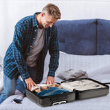 Aerolite 55x35x25cm Hard Shell Carry On Hand Cabin Luggage Suitcase with 4 Wheels, Max Size for Air Europa Air France Alitalia KLM & Transavia