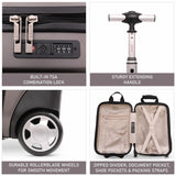 Aerolite 40x20x25cm Ryanair Approved Cabin Bag – Lightweight 2-Wheel Hard Shell Underseat Luggage with TSA Lock – Eco-Friendly Interior – Charcoal