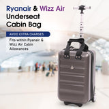 Aerolite 40x20x25cm Ryanair Approved Cabin Bag – Lightweight 2-Wheel Hard Shell Underseat Luggage with TSA Lock – Eco-Friendly Interior – Charcoal