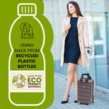 Aerolite 40x20x25cm Ryanair Approved Cabin Bag – Lightweight 2-Wheel Hard Shell Underseat Luggage with TSA Lock – Eco-Friendly Interior – Charcoal