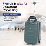 Aerolite 40x20x25cm Ryanair Approved Cabin Bag – Lightweight 2-Wheel Hard Shell Underseat Luggage with TSA Lock – Eco-Friendly Interior – Forest Green
