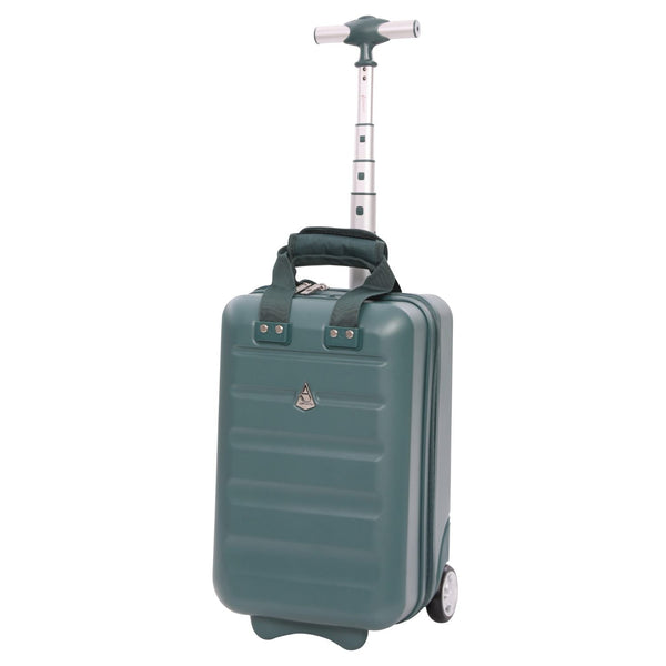 Lightweight 2 Wheel Hard Shell Underseat Trolley TSA Lock Eco Friendly Interior Ryanair Approved Forest Green