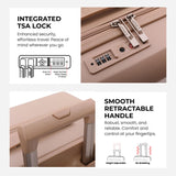 Aerolite Expandable 55x40x20cm to 55x40x23cm Ryanair Priority, Wizz Air Priority, Lufthansa Max Size Lightweight Hard Shell Carry On Hand Cabin Luggage Suitcase with 4 Wheels (BEIGE)