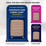 Aerolite 3-Piece Luggage Set – Lightweight Hard Shell Suitcases with 4 Dual Spinner Wheels & TSA Lock – Expandable Cabin (21”), Medium (24”), Large (28”) – Expandable Carry-On Case Included – Beige