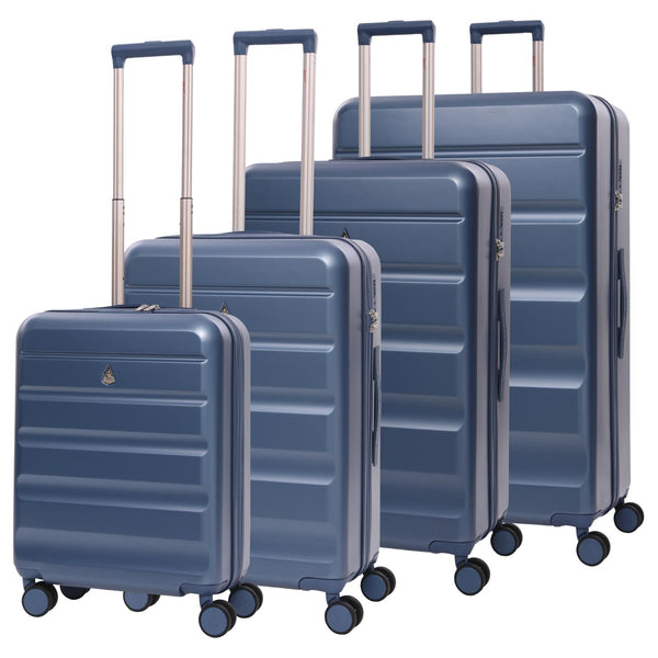 Lightweight ABS Hard Shell 4 Wheel Spinner 4 Piece Travel Luggage Suitcase Set Cabin + Medium + Large + Extra Large