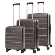 Aerolite 3-Piece Luggage Set – Lightweight Hard Shell Suitcases with 4 Dual Spinner Wheels & TSA Lock – Expandable Cabin (21”), Medium (24”), Large (28”) – Expandable Carry-On Case Included – Charcoal