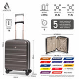 Aerolite 3-Piece Luggage Set – Lightweight Hard Shell Suitcases with 4 Dual Spinner Wheels & TSA Lock – Expandable Cabin (21”), Medium (24”), Large (28”) – Expandable Carry-On Case Included – Charcoal