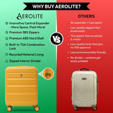 Aerolite 55x40x20cm Expandable Cabin Luggage to 55x40x23cm Ryanair Priority & Lufthansa Max Size Lightweight Hard Shell Suitcase with TSA Lock & Spinner Wheels – Mango